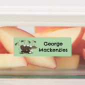 Grappige gieren humor cartoon gepersonaliseerd labels (Aangebracht)