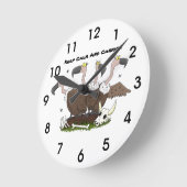 Grappige gieren humor cartoon ronde klok (Hoek)