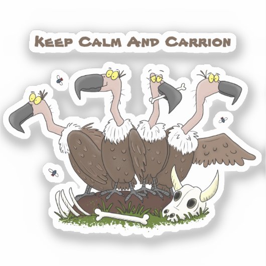 Grappige gieren humor cartoon sticker (Voorkant)