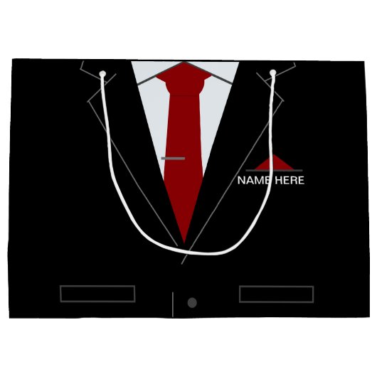 Grappige Gift Bag met aangepaste naam en Business Groot Cadeauzakje (Achterkant)