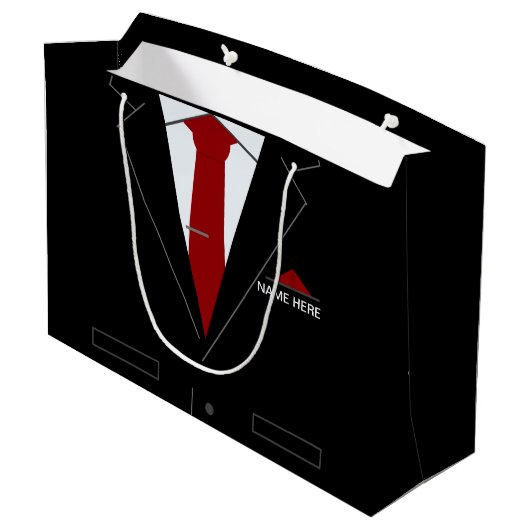Grappige Gift Bag met aangepaste naam en Business Groot Cadeauzakje (Achterkant Gekanteld)