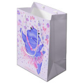 Grappige Gift Bag met Ballerina Hippo Medium Cadeauzakje (Voorkant Gekanteld)