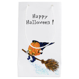 Grappige Gift Bag met Halloween Heksenpompoen Vlie Klein Cadeauzakje