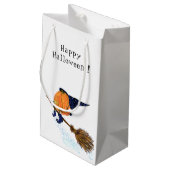 Grappige Gift Bag met Halloween Heksenpompoen Vlie Klein Cadeauzakje (Achterkant Gekanteld)