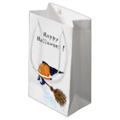 Grappige Gift Bag met Halloween Heksenpompoen Vlie Klein Cadeauzakje (Voorkant Gekanteld)