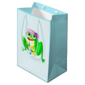 Grappige Gift Bag met Happy Party Frog Medium Cadeauzakje (Voorkant Gekanteld)