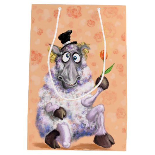 Grappige Gift Bag met In Love Ram - Romantisch Medium Cadeauzakje (Achterkant)