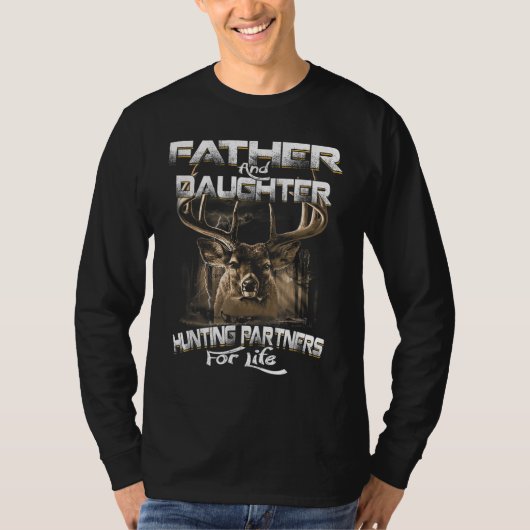 Grappige Gift Vader en Dochter Jachtpartners Voor T-shirt (Voorkant)