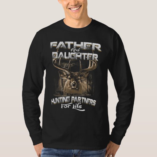 Grappige Gift Vader en Dochter Jachtpartners Voor T-shirt (Voorkant)