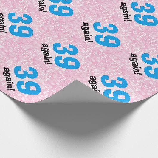 Grappige Gift Wrap Verjaardag 39 Over de Heuvel Cadeaupapier (Hoek)