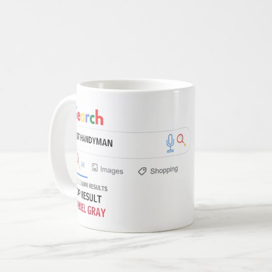 Grappige Gifts HANDYMAN TIMMERMAN DECORATOR SCHILD Koffiemok (Voorkant links)