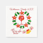 Grappige Gin-Gle Bells kerst Servet (Voorkant)