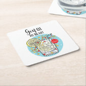 grappige Gin-kerstkaart helemaal Kartonnen Onderzetters (Schuin)