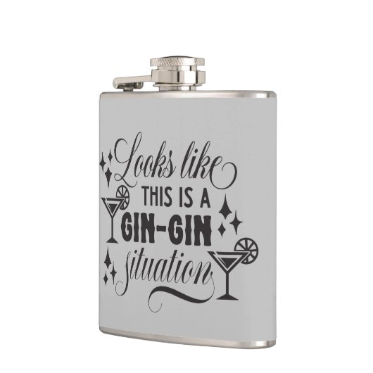Grappige gin liefhebbers woord kunst heupfles (Links)