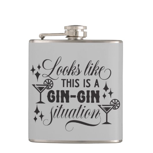 Grappige gin liefhebbers woord kunst heupfles (Voorkant)