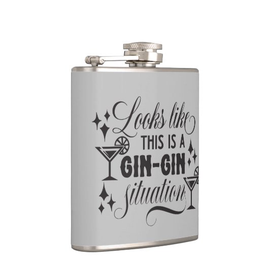 Grappige gin liefhebbers woord kunst heupfles (Rechts)