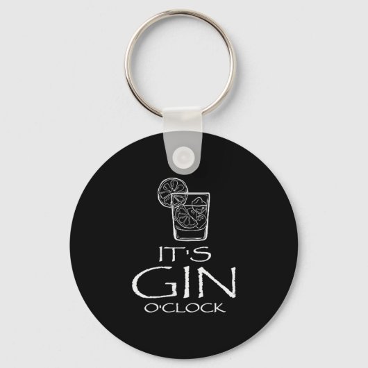 Grappige Gin Tonic Spreuk Oh Het Is Gin Tijd Sleutelhanger (Voorkant)