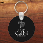 Grappige Gin Tonic Spreuk Oh Het Is Gin Tijd Sleutelhanger (Voorkant)