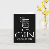 Grappige Gin Tonic Zinspreuk Oh Het Is Gin Tijd Kaart (Gele Bloem)