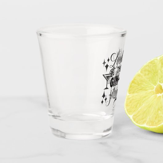 Grappige Gin Word Art Shot Glas (Links)