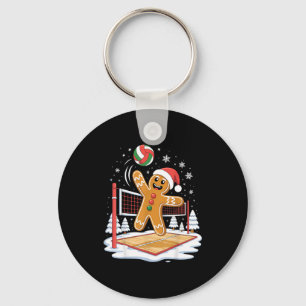 Grappige Gingbread Volleybal Speler Kerstmis  Sleutelhanger