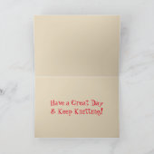 Grappige Ginger Cat Breien Knit Wool Verjaardag Ka Kaart (Binnen)