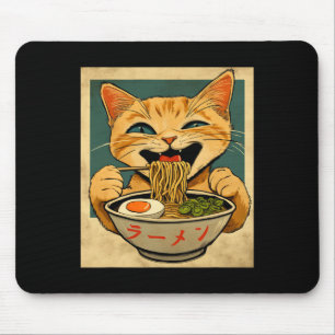 Grappige Ginger Cat Ramen Japanse Kawaii Anime Cat Muismat