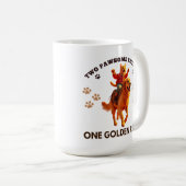 Grappige Ginger Cat Rijden Golden Retriever_Realis Koffiemok (Voorkant rechts)