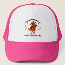 Grappige Ginger Cat Rijden Golden Retriever_Realis Trucker Pet