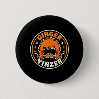 Grappige Ginger Yinzer Mullet Snor Football Retro Ronde Button 5,7 Cm