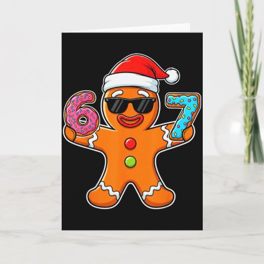 Grappige Gingerbread 67 Ijs Drip Gen Alpha Kerstmi Kaart (Voorkant)