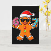 Grappige Gingerbread 67 Ijs Drip Gen Alpha Kerstmi Kaart (Gele Bloem)