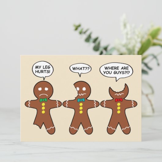 Grappige Gingerbread Heren Vakantie Kaart (Staand voorkant)
