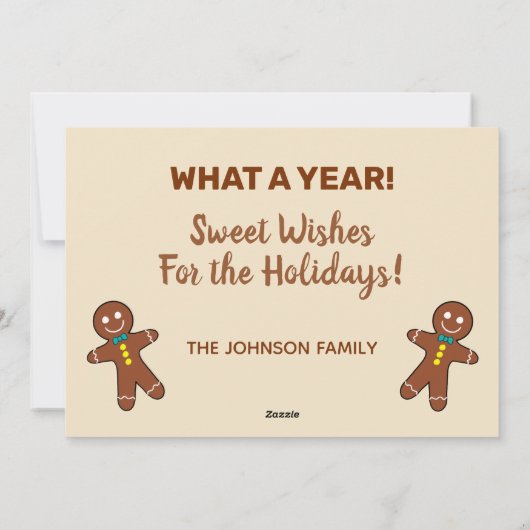 Grappige Gingerbread Heren Vakantie Kaart (Achterkant)