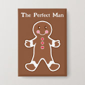 Grappige Gingerbread Man Button (Voorkant)