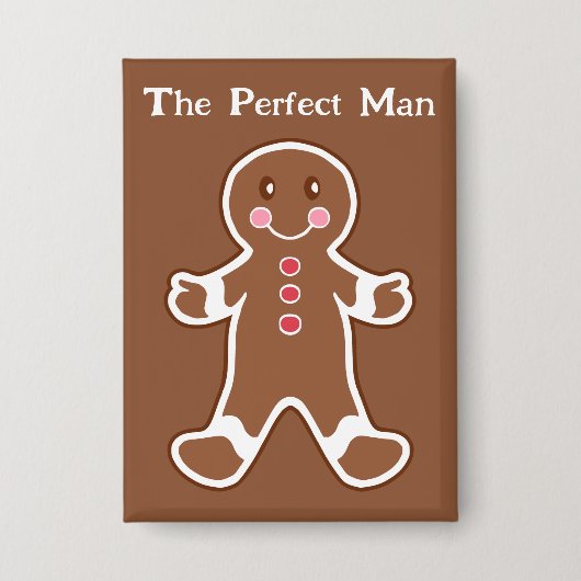 Grappige Gingerbread Man Button (Voorkant)