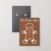 Grappige Gingerbread Man Button (Voorkant / Achterkant)