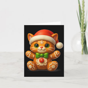 Grappige Gingerbread Man Cat Christmas Vrouwen Man Kaart