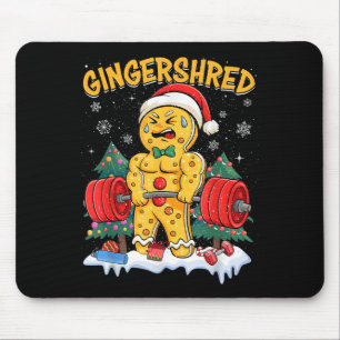 Grappige Gingerbread Man Gingershred Gym Bodybuild Muismat
