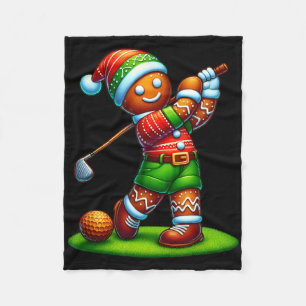 Grappige Gingerbread Man Golf Christmas Vrouwen Ma Fleece Deken