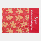 Grappige Gingerbread man koekjes op maat Baking Cr Theedoek (Horizontaal)