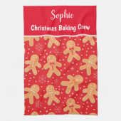 Grappige Gingerbread man koekjes op maat Baking Cr Theedoek (Verticaal)