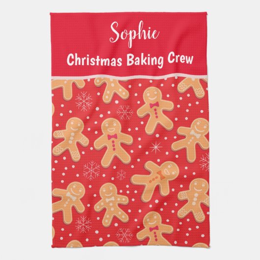 Grappige Gingerbread man koekjes op maat Baking Cr Theedoek (Verticaal)