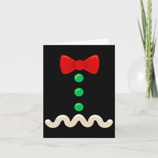 Grappige Gingerbread Man Kostuum Kerst Xmas Mannen Kaart (Voorkant)