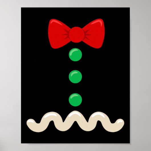 Grappige Gingerbread Man Kostuum Kerst Xmas Mannen Poster (Voorkant)