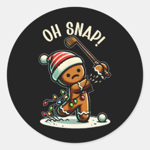 Grappige Gingerbread Man pyjama en PJS kerstvakant Ronde Sticker