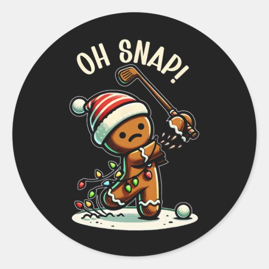 Grappige Gingerbread Man pyjama en PJS kerstvakant Ronde Sticker (Voorkant)