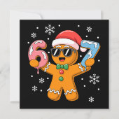 Grappige Gingerbread Zes Zeven 67 Ijs Drip Kerstmi Feestdagenkaart (Voorkant)