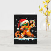 Grappige Gingerbread Zes Zeven 67 Ijs Drip Kerstmi Kaart (Gele Bloem)