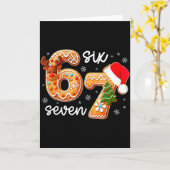 Grappige Gingerbread Zes Zeven 67 Ijs Drip Kerstmi Kaart (Gele Bloem)